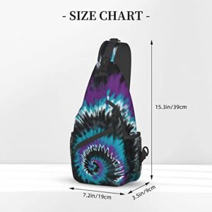 OPZAEUV Colorful Tie Dye Shoulder Multipurpose Crossbody Bag, Outdoor Casual Chest Messenger Backpack Bag For Men And Women