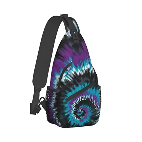 OPZAEUV Colorful Tie Dye Shoulder Multipurpose Crossbody Bag, Outdoor Casual Chest Messenger Backpack Bag For Men And Women