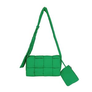 puffer bag crossbody bags for women cotton cassette padded designer tote bag shoulder bag puffer purse knitting handbag
