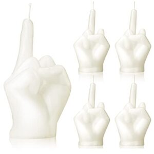 4 pcs middle finger candle funky hand candles cool candles trendy aesthetic candle cute hand gesture candles for house office room bedroom bathroom home decor supplies (white)