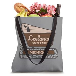 Leelanau State Park Michigan MI Welcome Sign Vacation Tote Bag