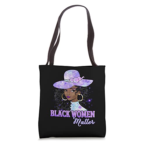 Black Women Matter African American Purple Black History BLM Tote Bag