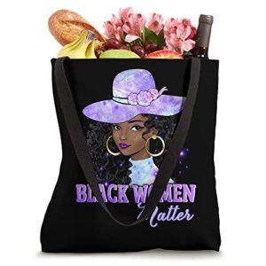 Black Women Matter African American Purple Black History BLM Tote Bag