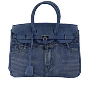 Spoof Jeans Pocket Denim tote Handbag for female girls crossbody bag large shoulder bag summer beach