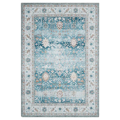 RUGSREAL Area Rug for Living Room 8x10 Persian Distressed Carpet Rug Lightweight Non Slip Foldable Rug Machine Washable Indoor Floor Cover Chenille Rug, 8' x 10'