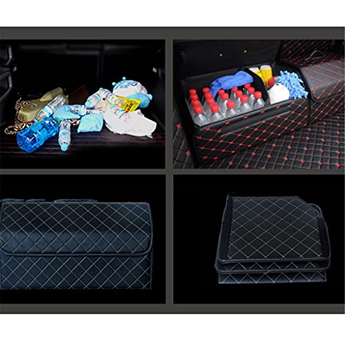 Car Storage Bag Leather Trunk Organizer Box Storage Bag Folding Folding Car Trunk Stowing Tidying for Car (Color : Rosso, Size : M)