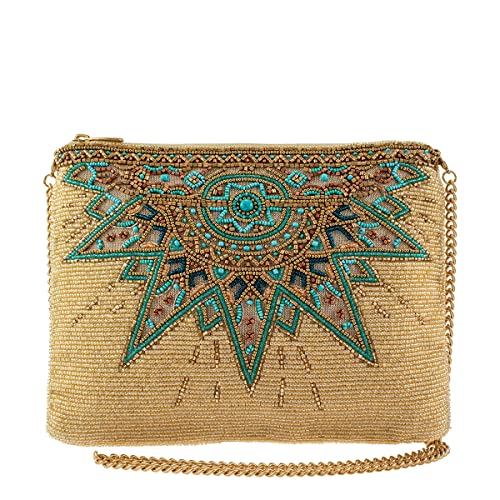 Mary Frances Sunrise Mini Crossbody Clutch Handbag, Gold