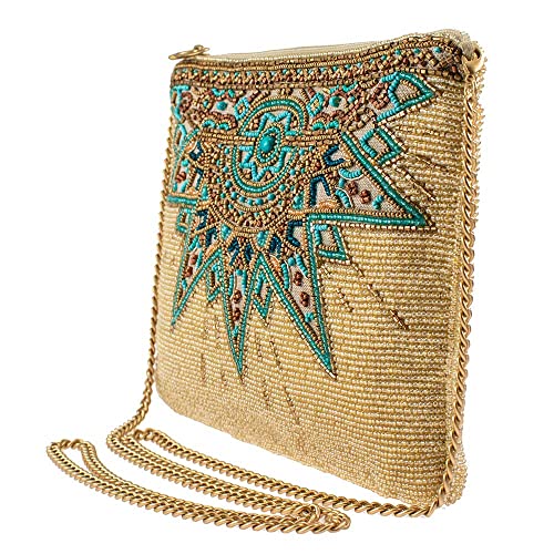 Mary Frances Sunrise Mini Crossbody Clutch Handbag, Gold