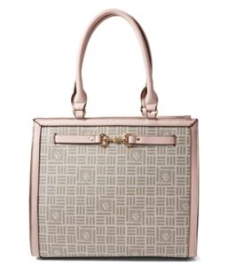 anne klein logo shopper tote with horsebit light pink one size