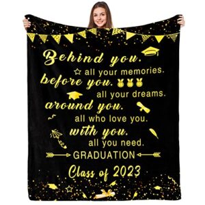 Gifts for Graduation Blanket 2023 Graduation Day Blanket Gifts Graduation Class of 2023 with Senior School College Custom Graduation Gifts Blanket Gifts for Women Men Friends Daughter Son 50x60 Inch