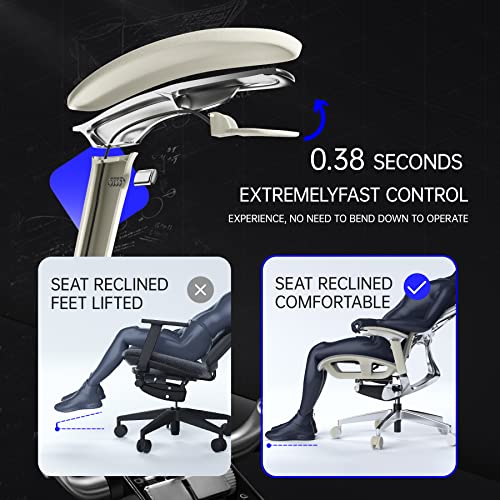 ERGOUP Ergonomic Office Chair Computer Desk Chiar Mesh High Back Desk Chair, Mesh Computer Chair with Adjustable Lumbar Support, Rocking Executive Swivel Chair for Home