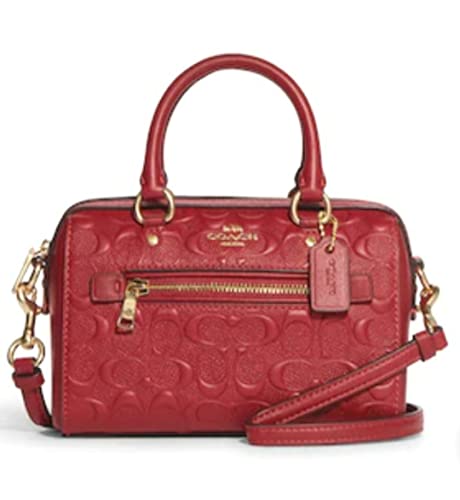 COACH Mini Rowan Crossbody Signature Leather (Gold/1941 Red)