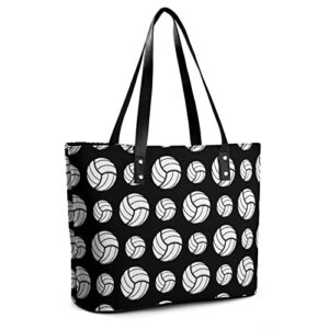 volleyball sport pattern design black shopping bag work tote shoulder bag womens travel handbag hobo sling casual bag for business, travel, date, party