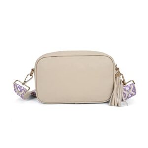 fayba crossbody bag for women, crossbody purse wide strap shoulder bag with top zipper tassel
