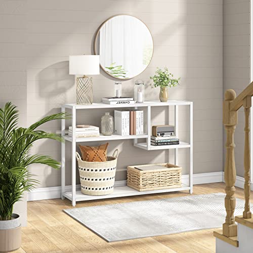 Tribesigns 43 Inch Console Table, Small Entryway Table with Storage Shelves, Modern Entrance Table Behind Couch Table for Living Room, Entryway, Hallway, Foyer, TV Stand