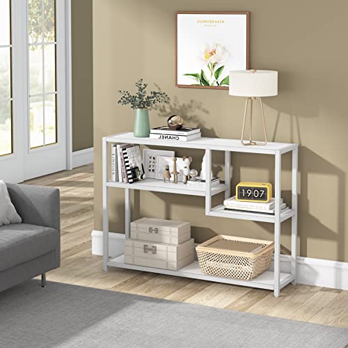 Tribesigns 43 Inch Console Table, Small Entryway Table with Storage Shelves, Modern Entrance Table Behind Couch Table for Living Room, Entryway, Hallway, Foyer, TV Stand