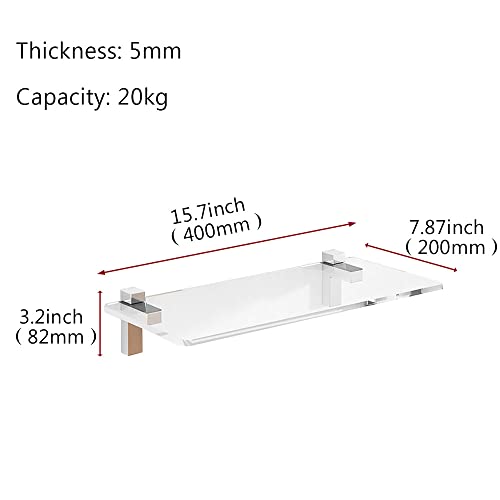 Set of 1 Invisible Wall Shelves Wall Mounted Display Shelf，Clear Acrylic Wall Shelf,Floating Shelves for Living Room ,Bedroom,Bathroom,Kitchen,Flower Stand,Office (1)