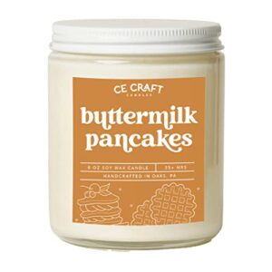 ce craft buttermilk pancakes scented candle – maple syrup breakfast scented soy candle, scented candles gifts for women and men, celebration candle, birthday gift for her, strong scented candle