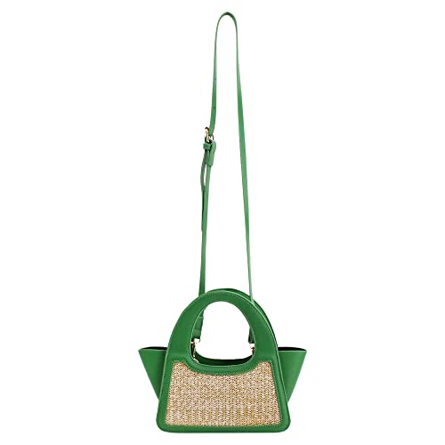 Naimo Straw Rattan Bag for Women Handwoven Crossbody Bag Top Handle Handbag Beach Shoulder Tote Summer Bucket Purse