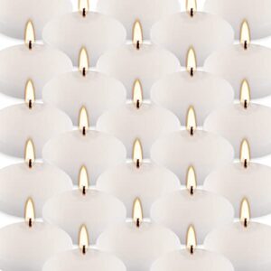 ciphands 36 pack floating candles, 3” white unscented dripless wax burning candles, for cylinder vases, weddings, party and holiday
