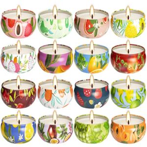 16 pack 2.5oz soy candles for home scented – fruit odor highly fragranced candle, aromatherapy candle gift set for women birthday mother’s thanksgiving day present