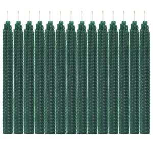 Yoption 7 Pair Beeswax Handmade Taper Candles, 9 Inch Green Natural Honeycomb Tapers Candles for Home Gift Ideas, Chrismas Candles, Mothers Day Gifts and Party Dinner Decoration (Green)