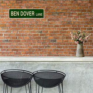 Ben Dover Lane Slim Tin Sign Retro Street Sign for Room Decor Man Cave Best Gift 4x16 Inch