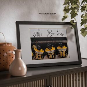 Ikonic Fotohaus Patrice Bergeron Brad Marchand David Pastrnak Bruins Signed Photo Autograph Print Wall Art Home Decor