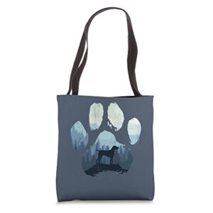 german shorthaired pointer dog paw mom dad mountains tote bag