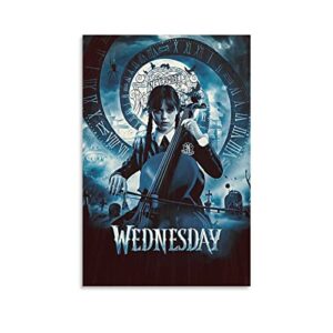 zbdlxmd wednesday addams tv series poster jenna ortega poster canvas 90s wall art room aesthetic posters 12x18inch(30x45cm)