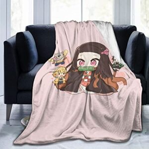 anime unisex throw blanket flannel blankets for bedding couch sofa living room throws all season 50″x40″