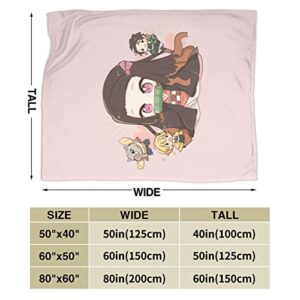 Anime Unisex Throw Blanket Flannel Blankets for Bedding Couch Sofa Living Room Throws All Season 50"X40"