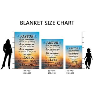 MEDTOGS Pastor Appreciation Gifts Pastor Throw Blanket Pastor Gifts for Men Women Pastor Appreciation Decorations Christian Gifts for Pastors Birthday Christmas Religious Gifts for Pastor