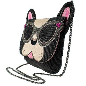 Mary Frances Throw Me a Bone Crossbody Handbag, Black