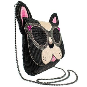 Mary Frances Throw Me a Bone Crossbody Handbag, Black