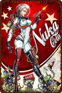 qich nuka cola retro tin metal sign personalized poster decorative wall plaque garage, bar, club, living room, bedroom, 8×12 inches color 4