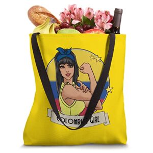 Colombian Girl Bandera Heritage Mujer Chica Merchandise Tote Bag