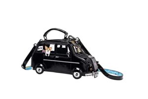 vendula london – london cats and corgis black cab novelty collectible bag w crossbody strap