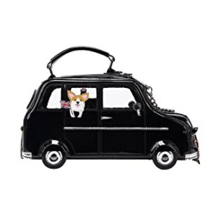 Vendula London - London Cats and Corgis Black Cab Novelty Collectible Bag w Crossbody Strap