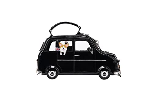 Vendula London - London Cats and Corgis Black Cab Novelty Collectible Bag w Crossbody Strap