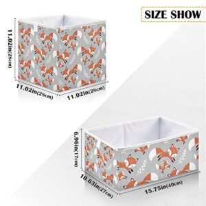 xigua Fox Rectangle Storage Bin Large Collapsible Storage Box Canvas Storage Basket for Home,Office,Books,Nursery,Kid's Toys,Closet