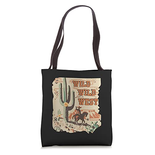 Wild West Cowboy Cactus Rodeo Western Retro Horse Vintage Tote Bag