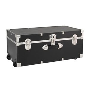 30″ trunk with wheels & lock, wood storage container for adults, multiple colors (color : black)
