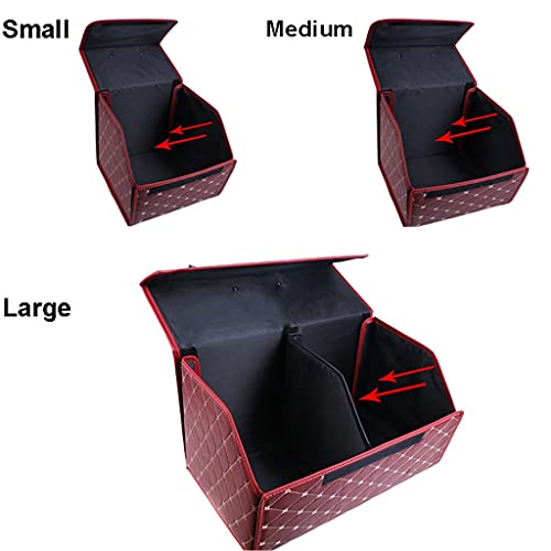 Car Trunk Organizer Box Large Capacity Auto Multiuse Tools Storage Bag Stowing Tidying Leather Folding for Emergency Storage Box (Color : Style D, Size : L)