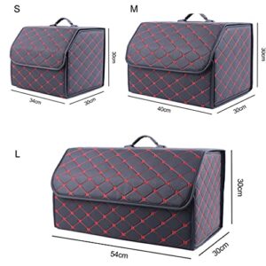 Car Trunk Organizer Box Large Capacity Auto Multiuse Tools Storage Bag Stowing Tidying Leather Folding for Emergency Storage Box (Color : Style D, Size : L)