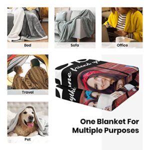 Ecautly Best Friends Birthday Gifts for Women, Personalized Blanket with Photo, Custom Best Friend Blanket, Friendship Gifts for Women Friends, BFF Unique Besties Gifts