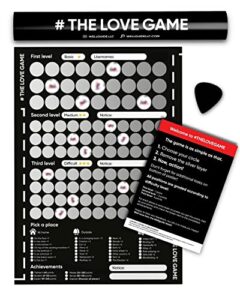 thelovegame the love game scratch off poster game for couples valentines day gifts wall posters gift for him and for her wedding gifts romantic game dates night (with gift tube)