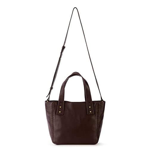 The Sak Liv Satchel in Leather, Large Purse with Removable, Convertible Straps, Mahogany