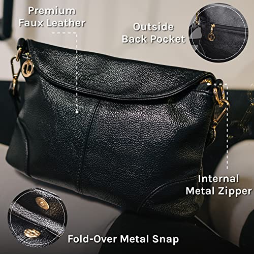 Crossbody Bags For Women Mini Purse, Leather Purse Black