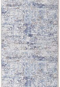 Great American Distributors - Machine Washable - Spatter Abstract Ombre Theme Print Area Rug, Transitional - Soft, Living Room Carpet - Blue, Gray